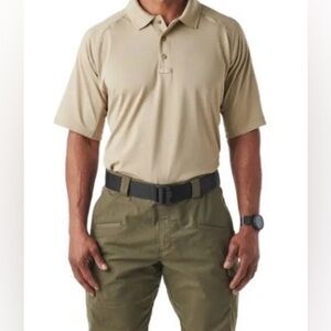 5.11 Tactical Men's Sz XL Tan Performance Short Sleeve Polo Shirt